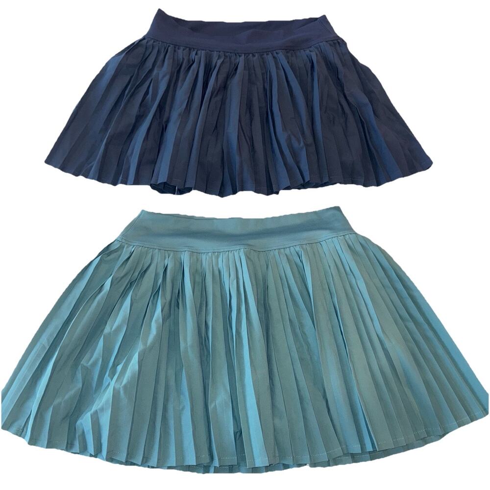 Originality Lot Of 2 Varsity Pleated Tennis Golf Skirt Skort Navy Teal XL